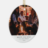 Einfaches und elegantes Foto Weihnachten Keramik Ornament (Rechts)