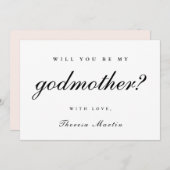 Einfaches und elegantes Godmatt-Angebot Rosa Einladung (Vorne/Hinten)