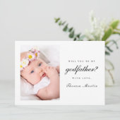 Einfaches und elegantes Godvater-Foto Pink Einladung (Stehend Vorderseite)