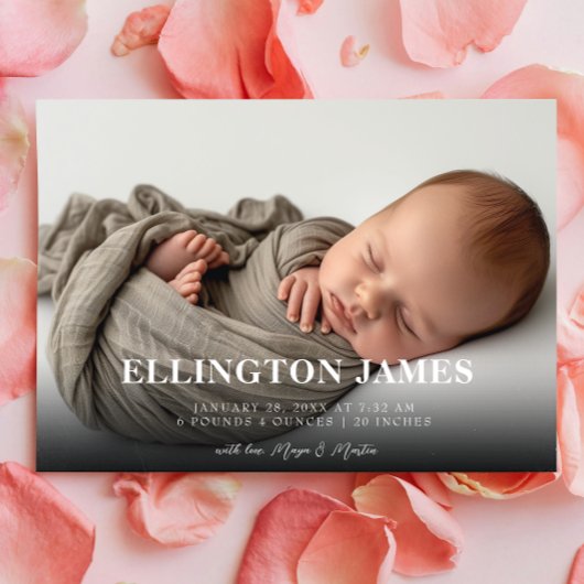 Einfaches und elegantes horizontales Baby Foto Bir Ankündigung