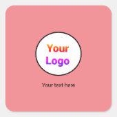 Einfaches und elegantes Logo für die Firma Quadratischer Aufkleber (Vorderseite)