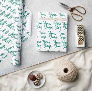 Einfaches und elegantes Logo hier Geschenkpapier