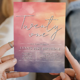 Einfaches und elegantes Party zum 21. Geburtstag Einladung