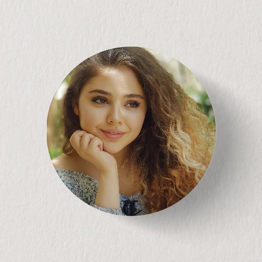 Einfaches und elegantes Personalisiertes Foto Button (Vorderseite)