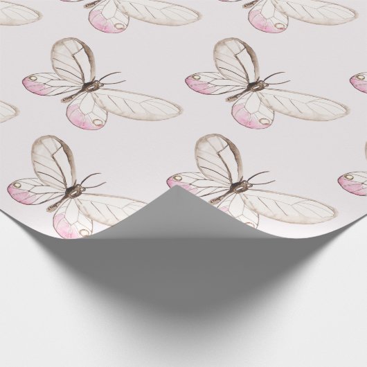 Einfaches und elegantes Schmetterlingspapier Geschenkpapier (Ecke)