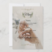 Einfaches und elegantes Schriftart mit elegantem A Einladung (Rückseite)