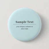 Einfaches und elegantes Texttemplate | Hellblau Button (Vorderseite)