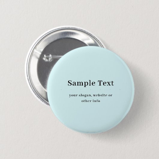 Einfaches und elegantes Texttemplate | Hellblau Button (Vorne & Hinten)