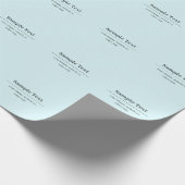 Einfaches und elegantes Texttemplate | Hellblau Geschenkpapier (Ecke)