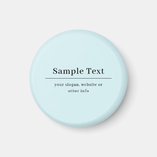 Einfaches und elegantes Texttemplate | Hellblau Magnet (Vorne)
