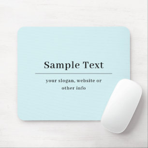 Einfaches und elegantes Texttemplate Hellblau Mousepad