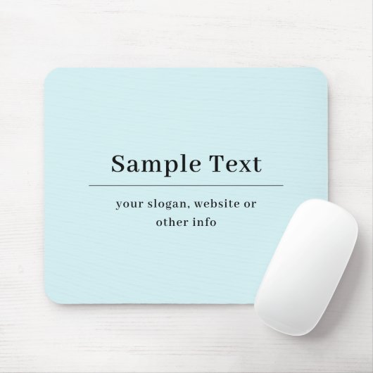 Einfaches und elegantes Texttemplate | Hellblau Mousepad (Mit Mouse)