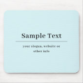 Einfaches und elegantes Texttemplate | Hellblau Mousepad (Vorne)