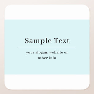 Einfaches und elegantes Texttemplate Hellblau Quadratischer Aufkleber