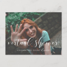 Einfaches und elegantes Virtual Brautparty Foto Postkarte
