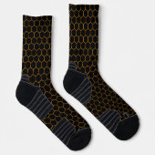 Einfaches und elegantes Wabenmuster in schwarz Socken (Rechts)