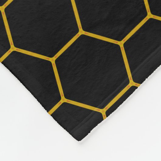 Einfaches und elegantes Wabenmuster schwarz gelb Fleecedecke (Ecke)