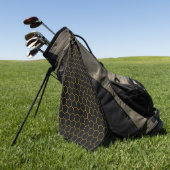 Einfaches und elegantes Wabenmuster schwarz gelb Golfhandtuch (Gras)
