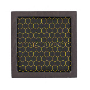 Einfaches und elegantes Wabenmuster schwarz gelb Kiste
