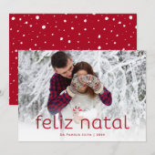 Einfaches und Geburts- WeihnachtsFoto des Feiertagskarte (Vorne/Hinten)