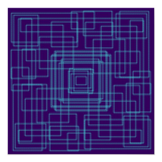 Einfaches und geometrisch blaues Design Poster (Vorderseite)