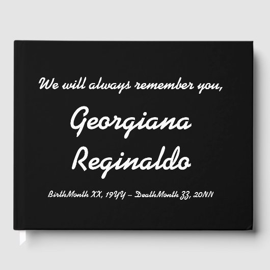 Einfaches und individuelles Beileid Gästebuch (Vorderseite)