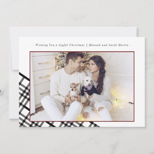 Einfaches und klassisches Kariertes Foto Feiertagskarte (Vorderseite)