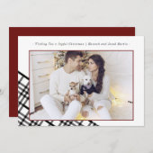 Einfaches und klassisches Kariertes Foto Feiertagskarte (Vorne/Hinten)