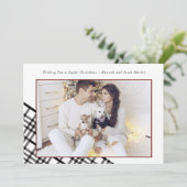 Einfaches und klassisches Kariertes Foto Feiertagskarte (Stehend Vorderseite)