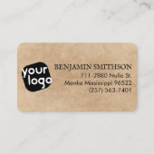 Einfaches und minimales Vintag-Beige-Schwarz-Logo Visitenkarte (Vorderseite)