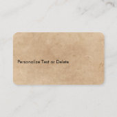 Einfaches und minimales Vintag-Beige-Schwarz-Logo Visitenkarte (Rückseite)