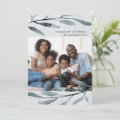 Einfaches und modernes botanisches Foto Feiertagskarte (Stehend Vorderseite)