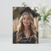 Einfaches und modernes Foto Abschluss Vielen Dank Dankeskarte (Stehend Vorderseite)