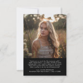 Einfaches und modernes Foto Abschluss Vielen Dank Dankeskarte (Rückseite)