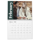 Einfaches und modernes Foto der 2024-Familie grün Kalender (Feb 2026)