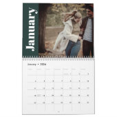 Einfaches und modernes Foto der 2024-Familie grün Kalender (Jan 2026)