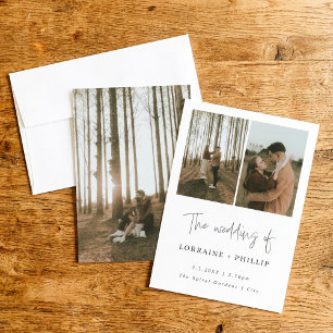 Einfaches und modernes Foto Hochzeit Einladung