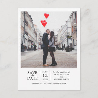 Einfaches und modernes Foto Save the Date Ankündigungspostkarte