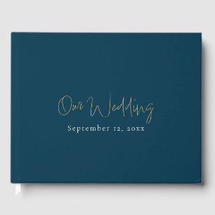 Einfaches und modernes Gold, minimalistische Hochz Gästebuch