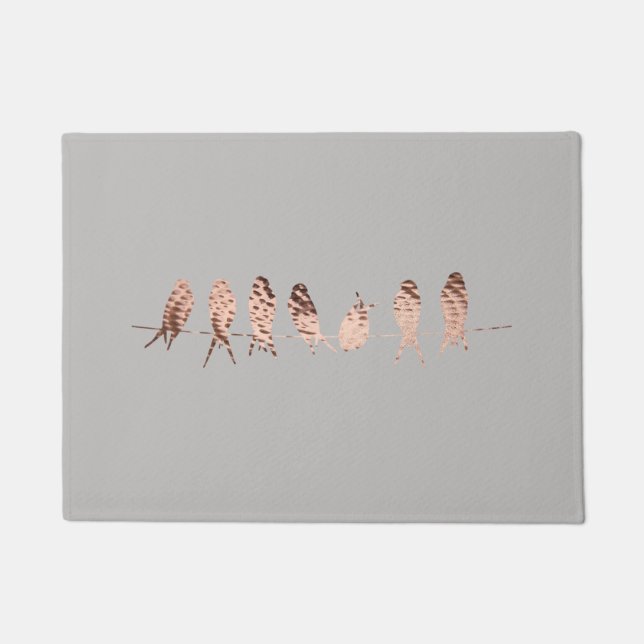 Einfaches und modernes Grau und Imitat-kupferne Fußmatte (Vorderseite)