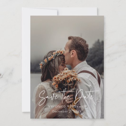 Einfaches und modernes handgeschriebenes Skript-Fo Save The Date (Vorderseite)