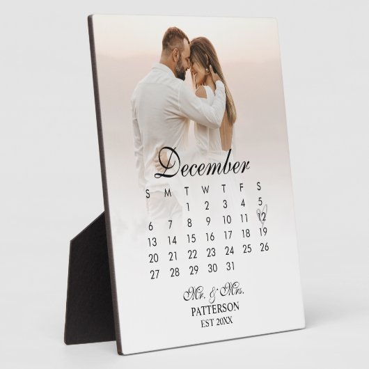 Einfaches und modernes Hochzeitdatum Fotoplatte (Seite)