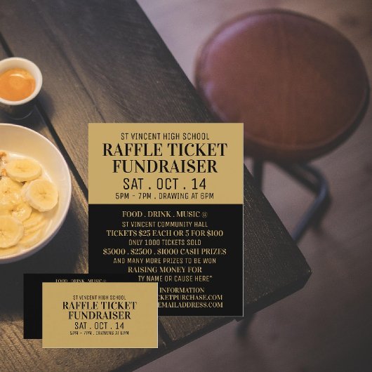 Einfaches und modernes Raffle Ticket Fundraiser Ev Flyer