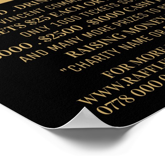 Einfaches und modernes Raffle Ticket Fundraiser Ev Poster (Ecke)