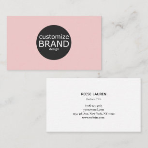 Einfaches und modernes rosa Logo Visitenkarte