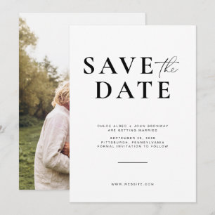 Einfaches und modernes Save-the-Date mit Foto Einladung