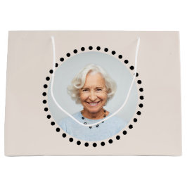 Einfaches und Niedlich bearbeitbares Round-Foto Po Große Geschenktüte