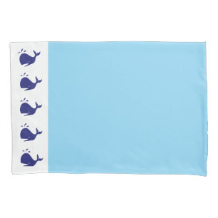 Einfaches und Niedliches Baby Blue Whales Bed Kissenbezug