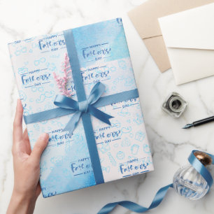 Einfaches und Niedliches Vatertag Geschenkpapier