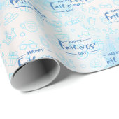 Einfaches und Niedliches Vatertag Geschenkpapier (Rolleneckpunkt)